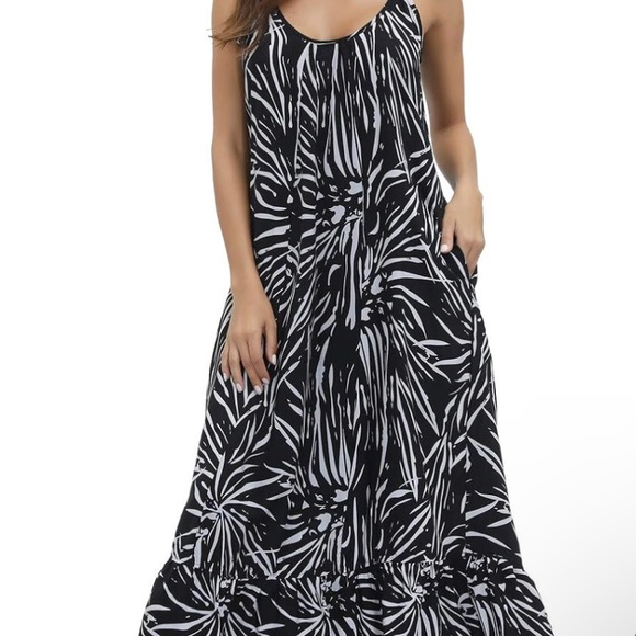 NWT. XXL BUENOS NINOS Women's V Neck Floral Maxi Dress Boho with pockets - Picture 7 of 7